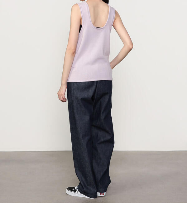 UNFIL「UNFIL | ブラッシュシルクコットン スリーブレストップ WOMEN」|Tシャツ・カットソー|