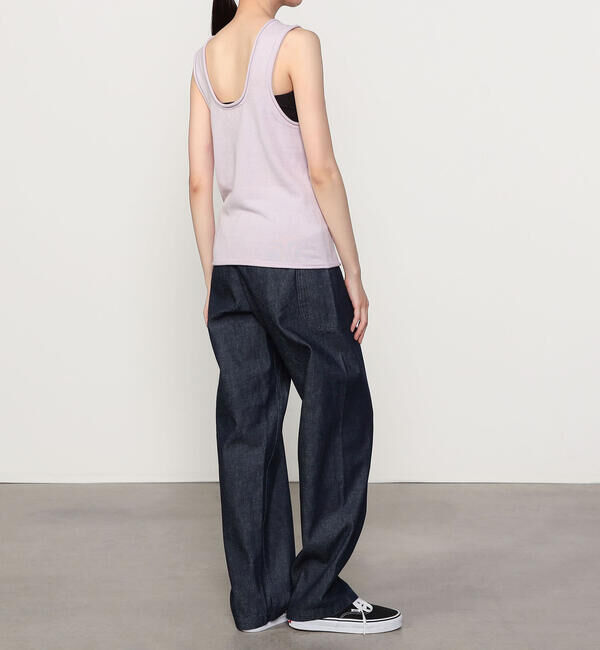 UNFIL「UNFIL | ブラッシュシルクコットン スリーブレストップ WOMEN」|Tシャツ・カットソー|