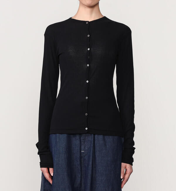  「babaco | ツイストコットン クルーネックカーディガン WOMEN」|カーディガン|