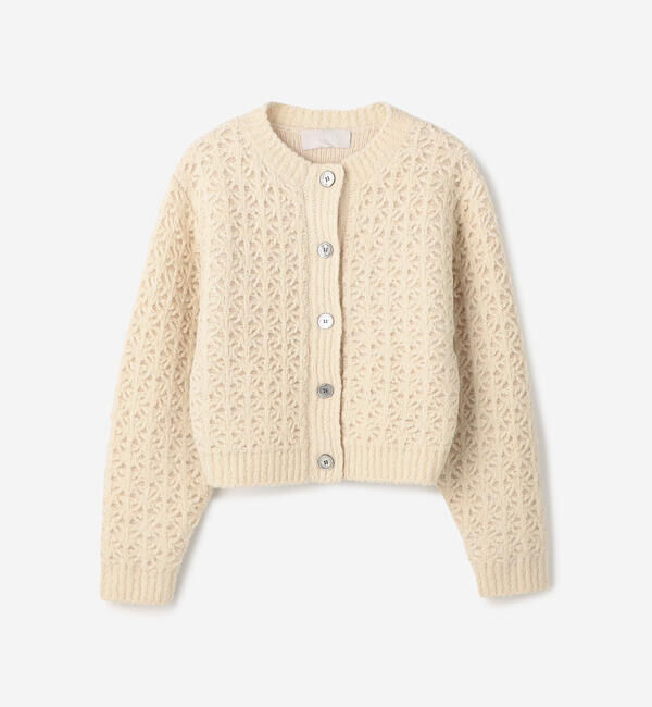  「WALANCE | クロシェ ダブルニットカーディガン WOMEN」|ニット・セーター|