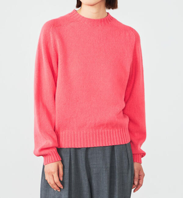 Morris & Sons「MORRIS & SONS | ジーロンラム クルーネックニット WOMEN」|ニット・セーター|PINK