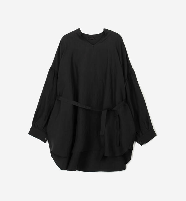  「eunoia | Vネック オーバーサイズ ブラウス WOMEN」|シャツ・ブラウス|BLACK