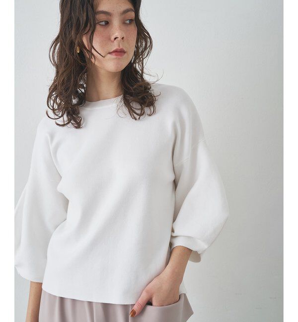 Drawing Numbers「【Drawing Numbers】コットン袖パフニットプルオーバー」|ニット・セーター|