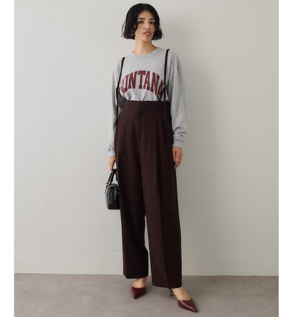  「ハイウエストサスペンダーパンツ」|チノ|ブラウン