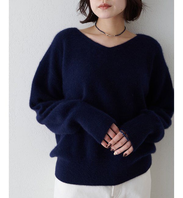  「フォックスウール Vネックプルオーバー」|ニット・セーター|