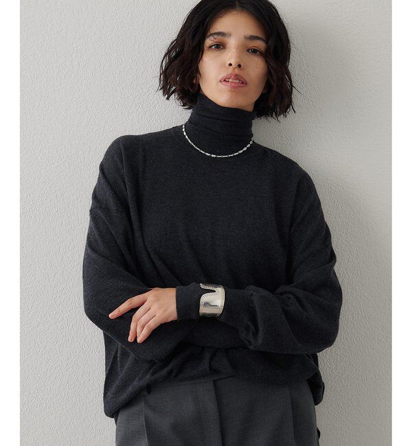  「ハイゲージワイドタートルプルオーバー」|ニット・セーター|