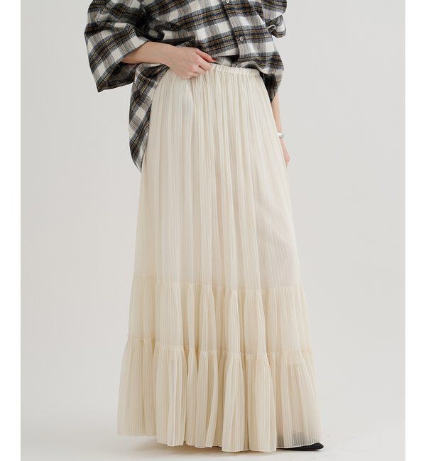  「オーガンジーティアードスカート」|スカート|オフホワイト