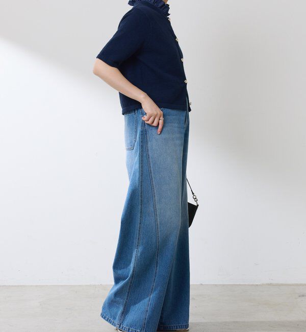  「【ウエスト調整できる】Q.anos ルーズアジャストデニム」|デニム|