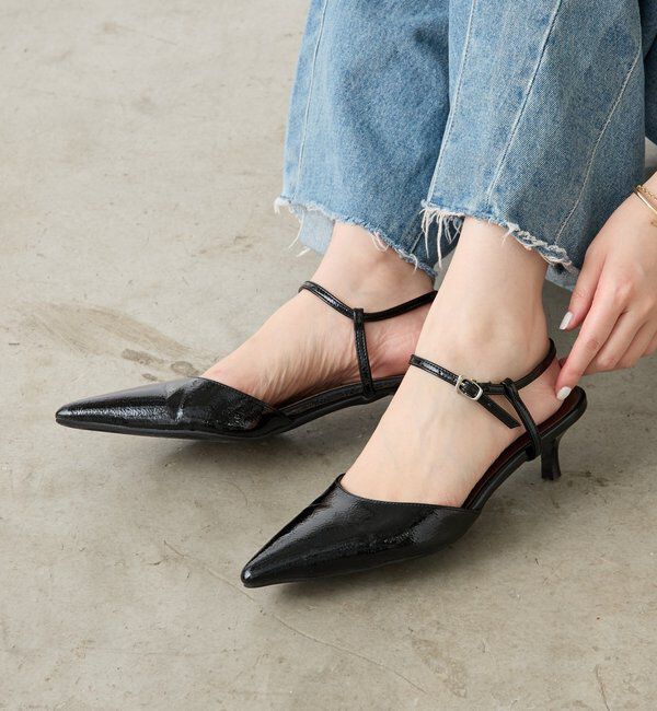  「【PAPILLONNER/パピヨネ】ポインテッドミュール」|パンプス|ブラック