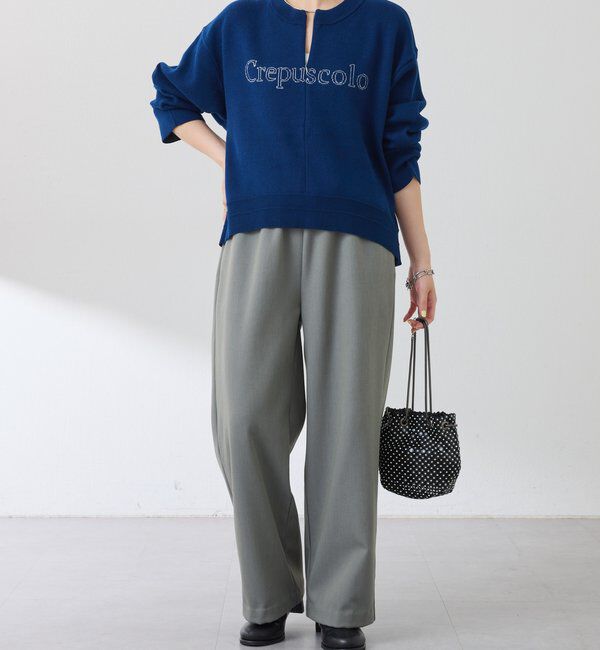  「スウェットライクラウンドヘムニット」|ニット・セーター|