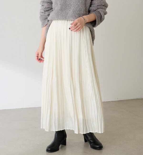  「フィラメントサテンプリーツスカート」|スカート|