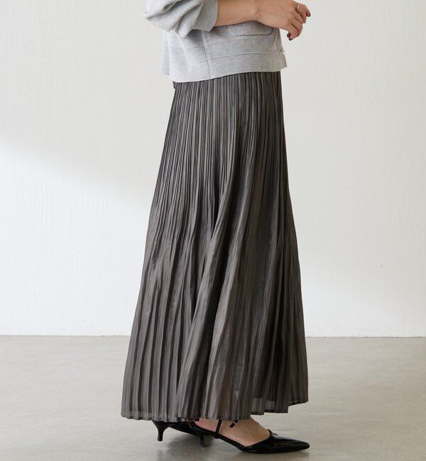  「フィラメントサテンプリーツスカート」|スカート|