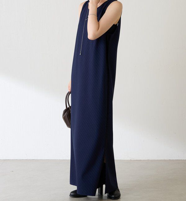  「バイアスストライプジャンパースカート」|ワンピース|