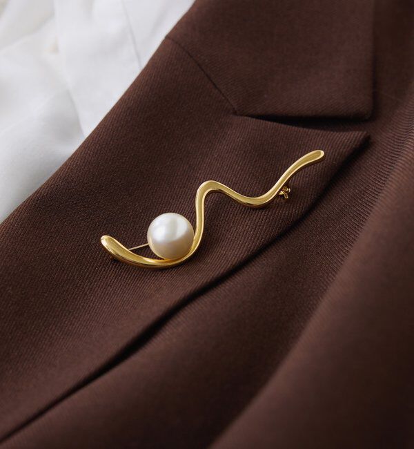  「【PAPILLONNER/パピヨネ】ウェーブパールブローチ」|リング|