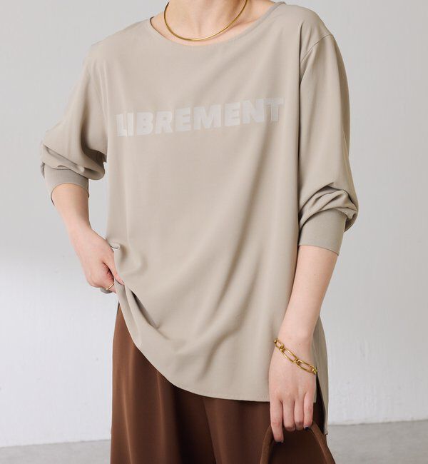  「フロッキーロゴ袖リブロンT/Tブラウス」|Tシャツ・カットソー|