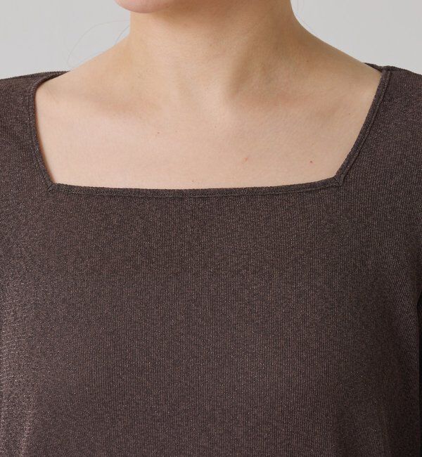  「シアーラメリブスクエアカットソー」|Tシャツ・カットソー|