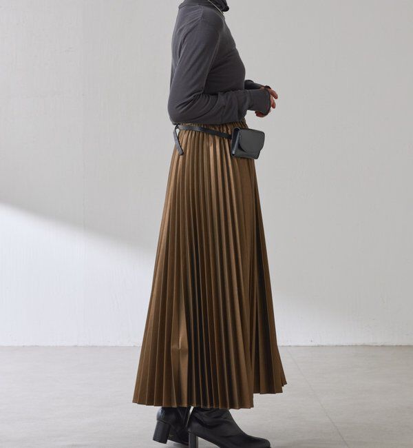  「フェイクレザープリーツスカート」|スカート|