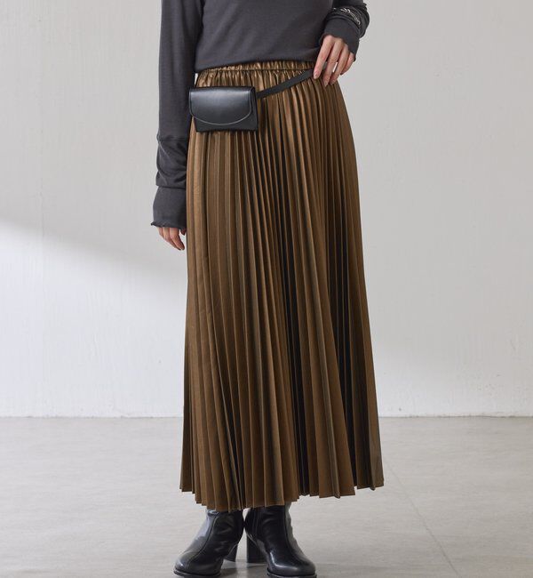  「フェイクレザープリーツスカート」|スカート|