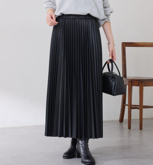  「フェイクレザープリーツスカート」|スカート|
