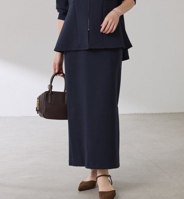  「ダンボール切替スカート」|スカート|ネイビー