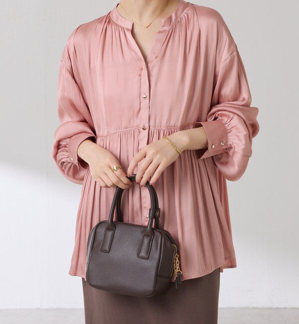  「割繊サテンスキッパーブラウス」|シャツ・ブラウス|