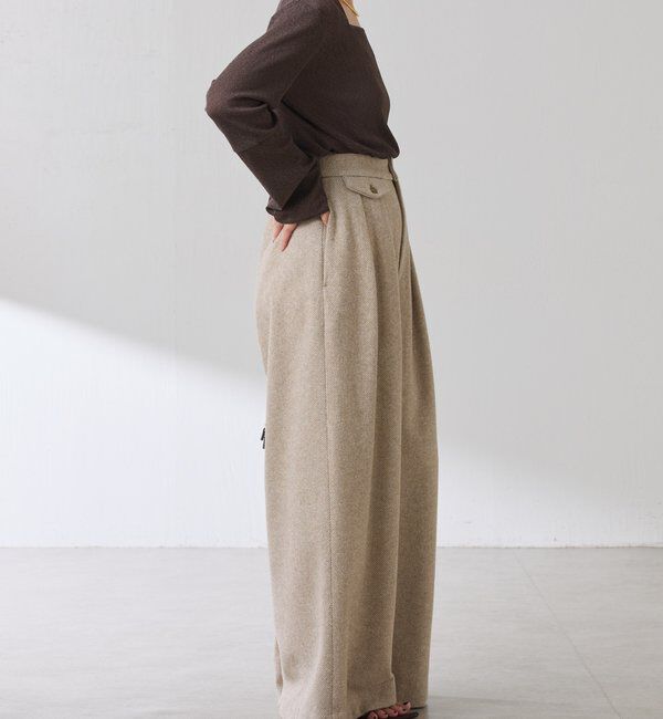  「ツイードタックワイドパンツ」|チノ|