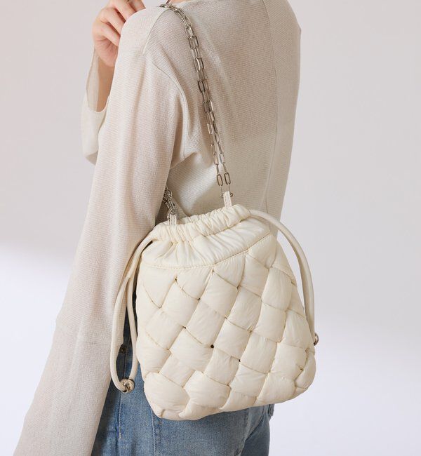  「【PAPILLONNER/パピヨネ】スクエアメッシュショルダーバッグ」|トートバッグ|アイボリー