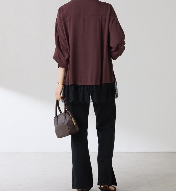  「裾レースハイネックシャツ」|シャツ・ブラウス|