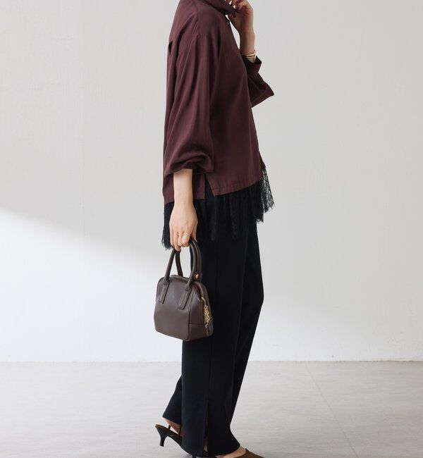  「裾レースハイネックシャツ」|シャツ・ブラウス|