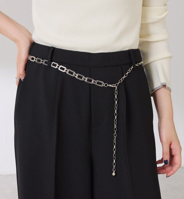  「【PAPILLONNER/パピヨネ】スクエアチェーンベルト」|ベルト|