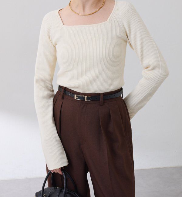  「深スクエアリブニット」|ニット・セーター|