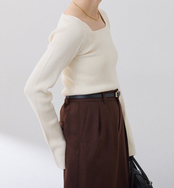  「深スクエアリブニット」|ニット・セーター|