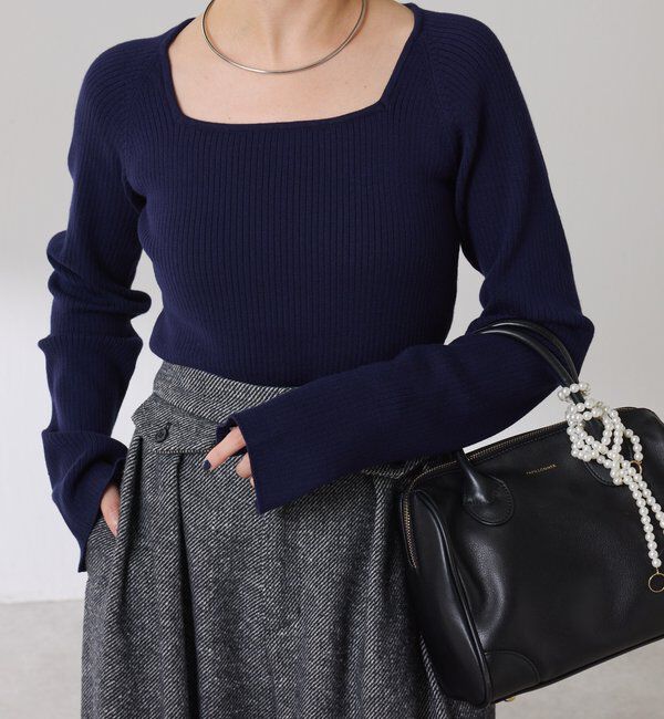  「深スクエアリブニット」|ニット・セーター|