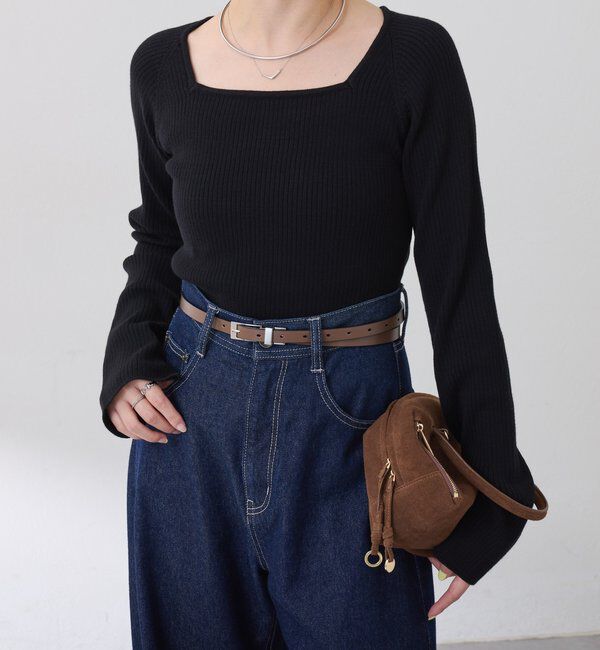  「深スクエアリブニット」|ニット・セーター|