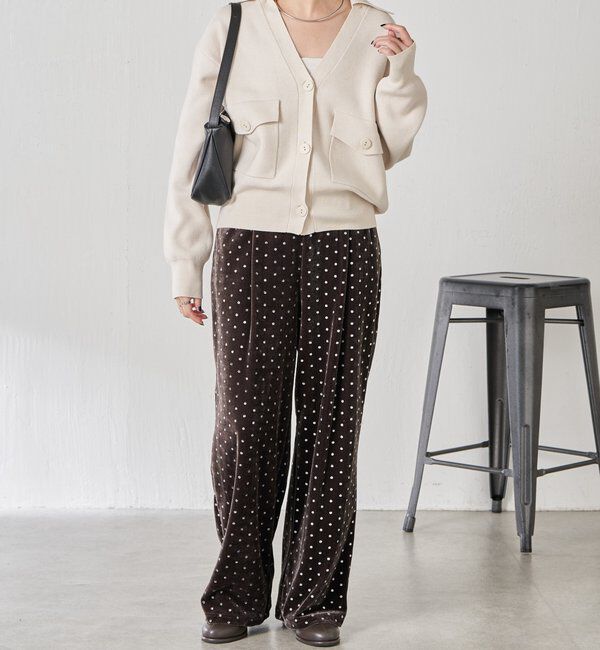  「【襟は取り外し可能】オープンカラーニットカーディガン」|ニット・セーター|