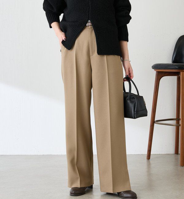  「ウールライクストレートパンツ」|チノ|