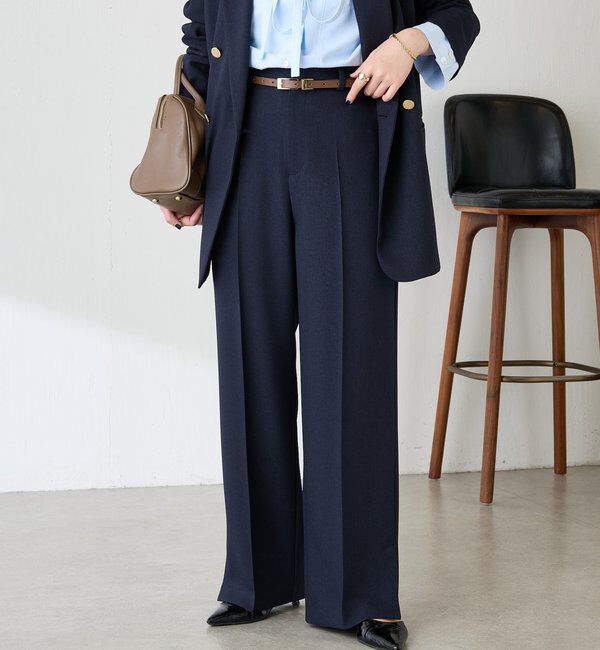  「ウールライクストレートパンツ」|チノ|