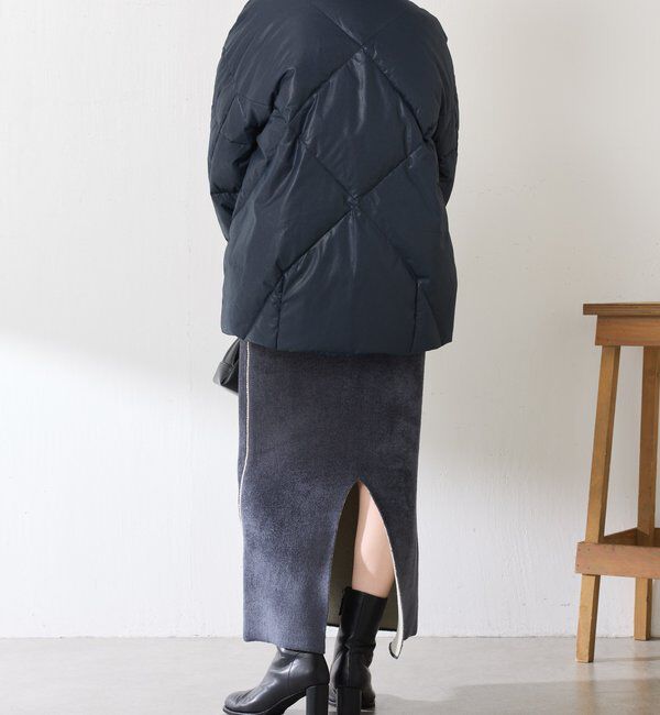  「【マット見え/軽量コート】ライトエンボスノーカラーダウン」|その他|