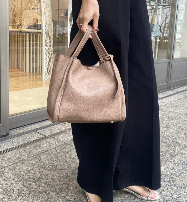  「【ベストセラーアイテム】ミニショルダー付ソフトレザー調ミニバッグ」|トートバッグ|