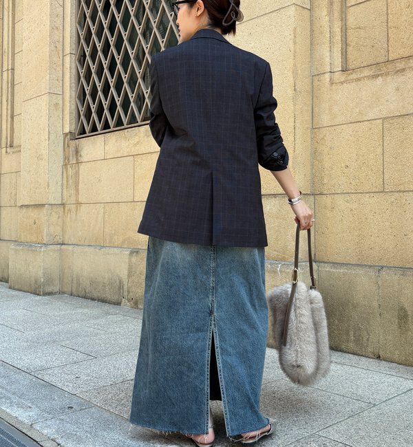  「裾フリンジデニムジャンスカ」|ワンピース|