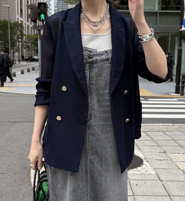  「裾フリンジデニムジャンスカ」|ワンピース|