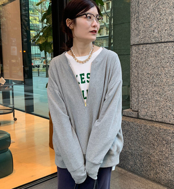  「【新色追加】【インフルエンサー OKOCHI企画】ハーフジップスウェット」|Tシャツ・カットソー|