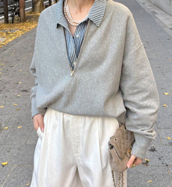  「【新色追加】【インフルエンサー OKOCHI企画】ハーフジップスウェット」|Tシャツ・カットソー|