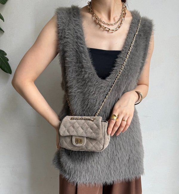  「キルティングスウェードショルダー」|トートバッグ|