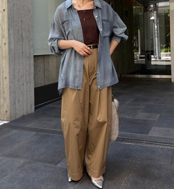  「袖リブシアーデニムシャツ」|シャツ・ブラウス|