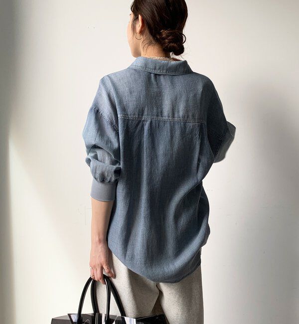  「袖リブシアーデニムシャツ」|シャツ・ブラウス|