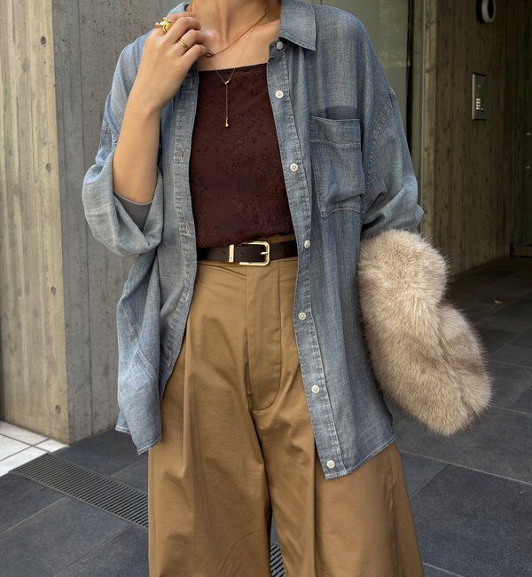  「袖リブシアーデニムシャツ」|シャツ・ブラウス|