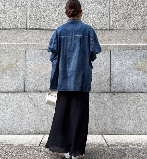  「袖リブシアーデニムシャツ」|シャツ・ブラウス|
