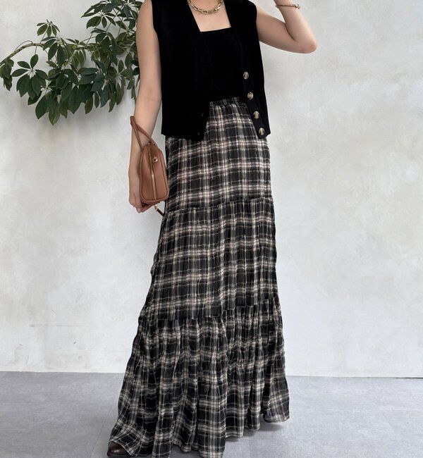 「チェックワッシャースカート」|スカート|