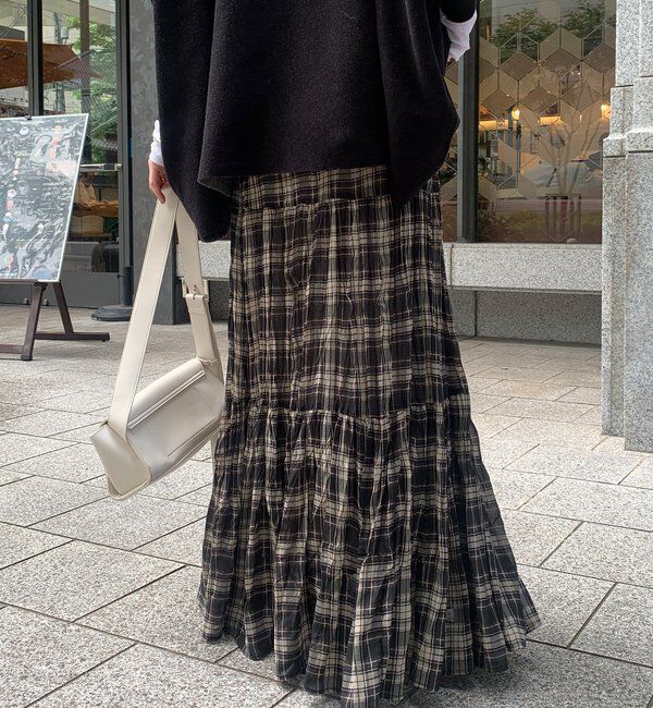  「チェックワッシャースカート」|スカート|